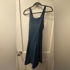 Heathyoga Elegant Blue Sleeveless Tennis Dress With Built in Shorts And Bra.